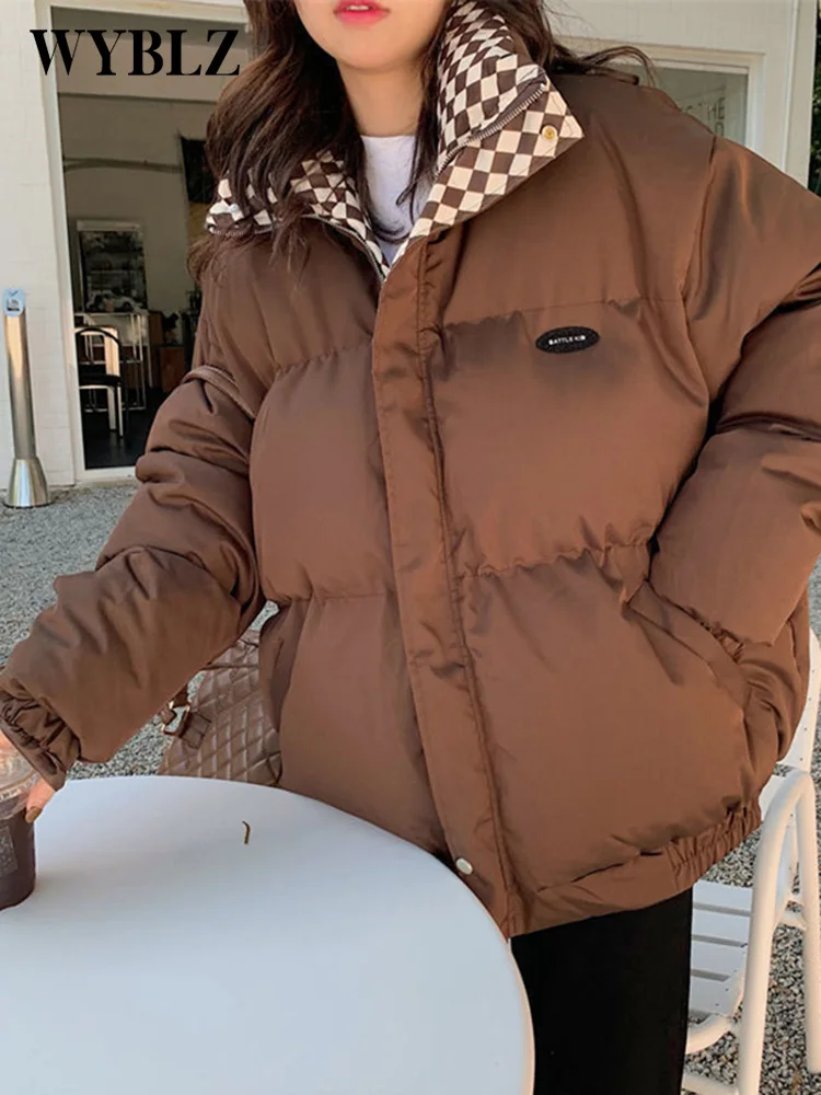 2022 Winter Jacket Women Parkas Cotton Padded Coat Loose BF Style Stand Collar Short Cotto Padded Jacket Thickened Bread Clothes