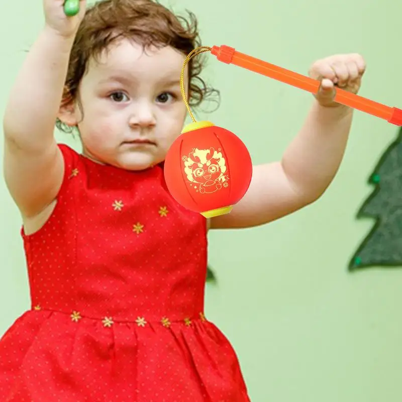 obrotową zabawkę dla dzieci Nowy Rok Mała latarnia wisiorek Zabawka dziewczynek z uchwytem Zabawki noworoczne kolorowym światłem na