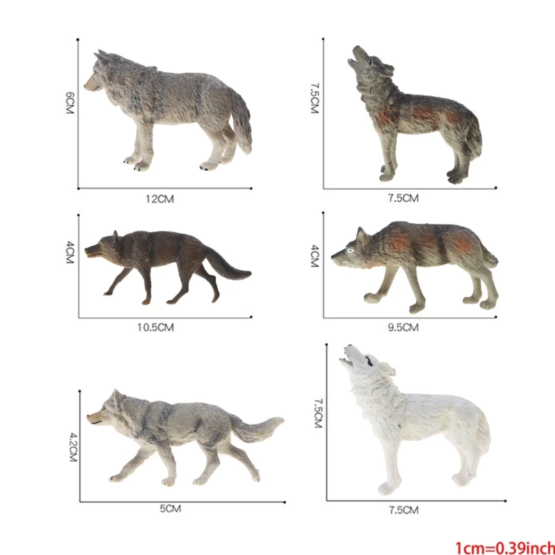 Фигурки животных-волков миниатюрные игрушки семейные фигурки волков