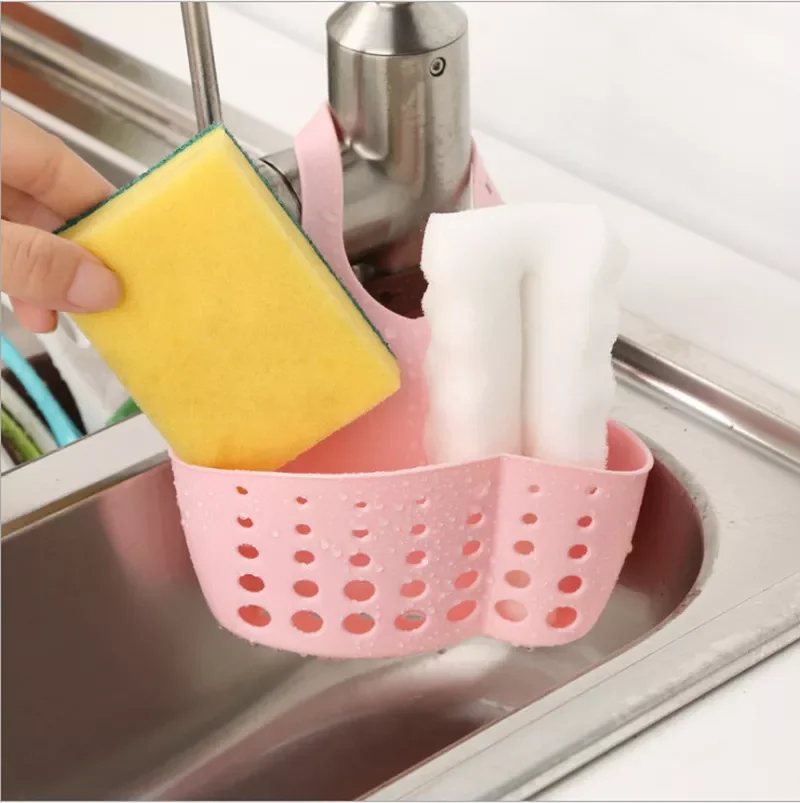 

New in 2022 Portable Basket Kitchen Gadgets Home Hanging Drain Basket Bag Bath Storage Utensils Sink Holder Kitchen Accessorie T