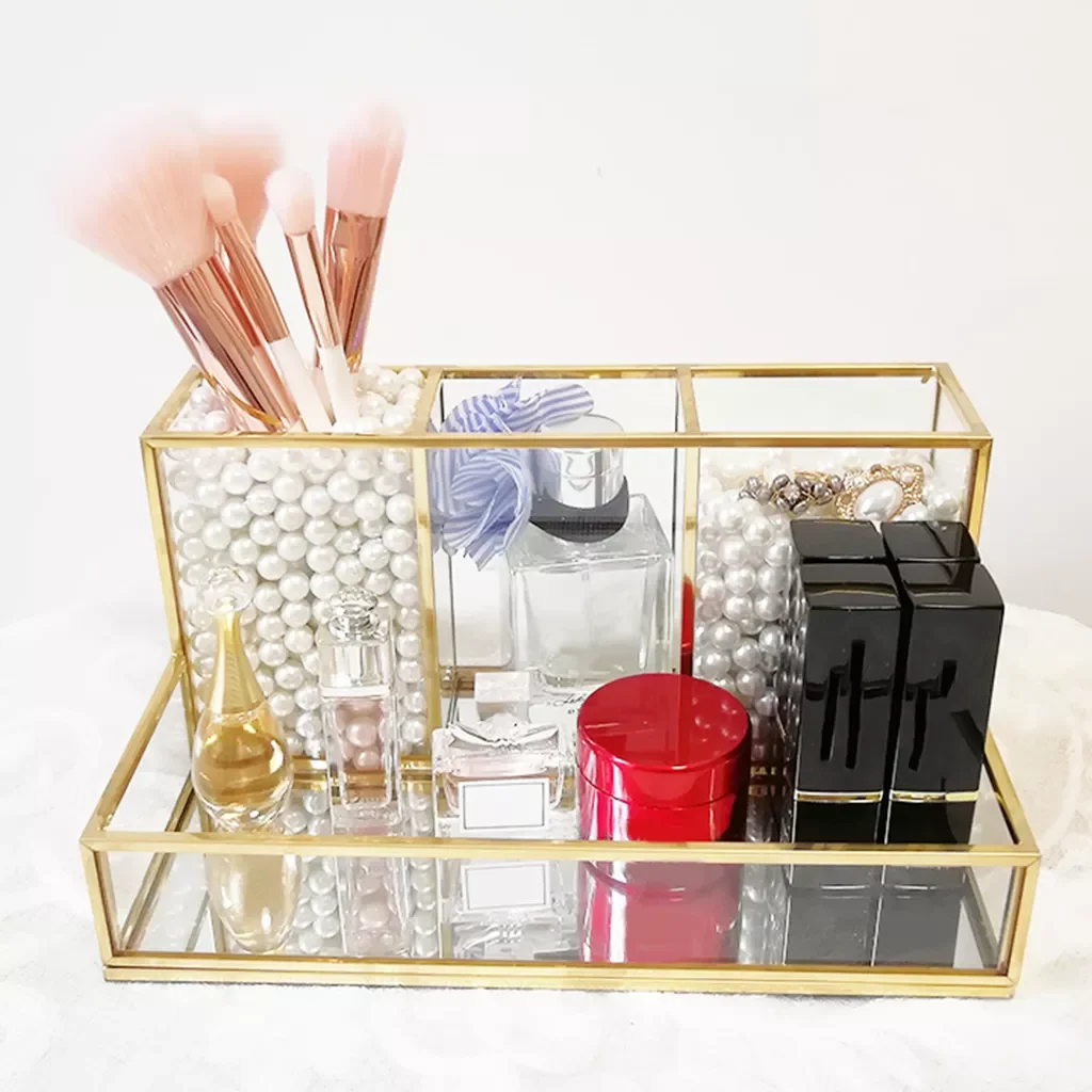 

NEW2023 Women Cosmetic Case Jewelry Organizer Holder Makeup Brush Lipstick Storage