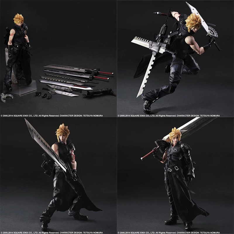 

28cm Play Arts Final Fantasy VII Cloud Strife PVC Action Figure Anime Cloud Strife Collection PVC Model Toys Doll
