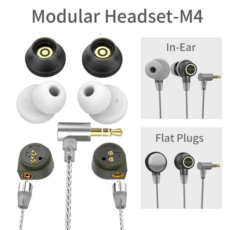 

Smabat M4 DIY Modular Earbuds In Ear Flat Head Headphones Dj Wired HiFi Earphone Dass mmcx Detachable Cable