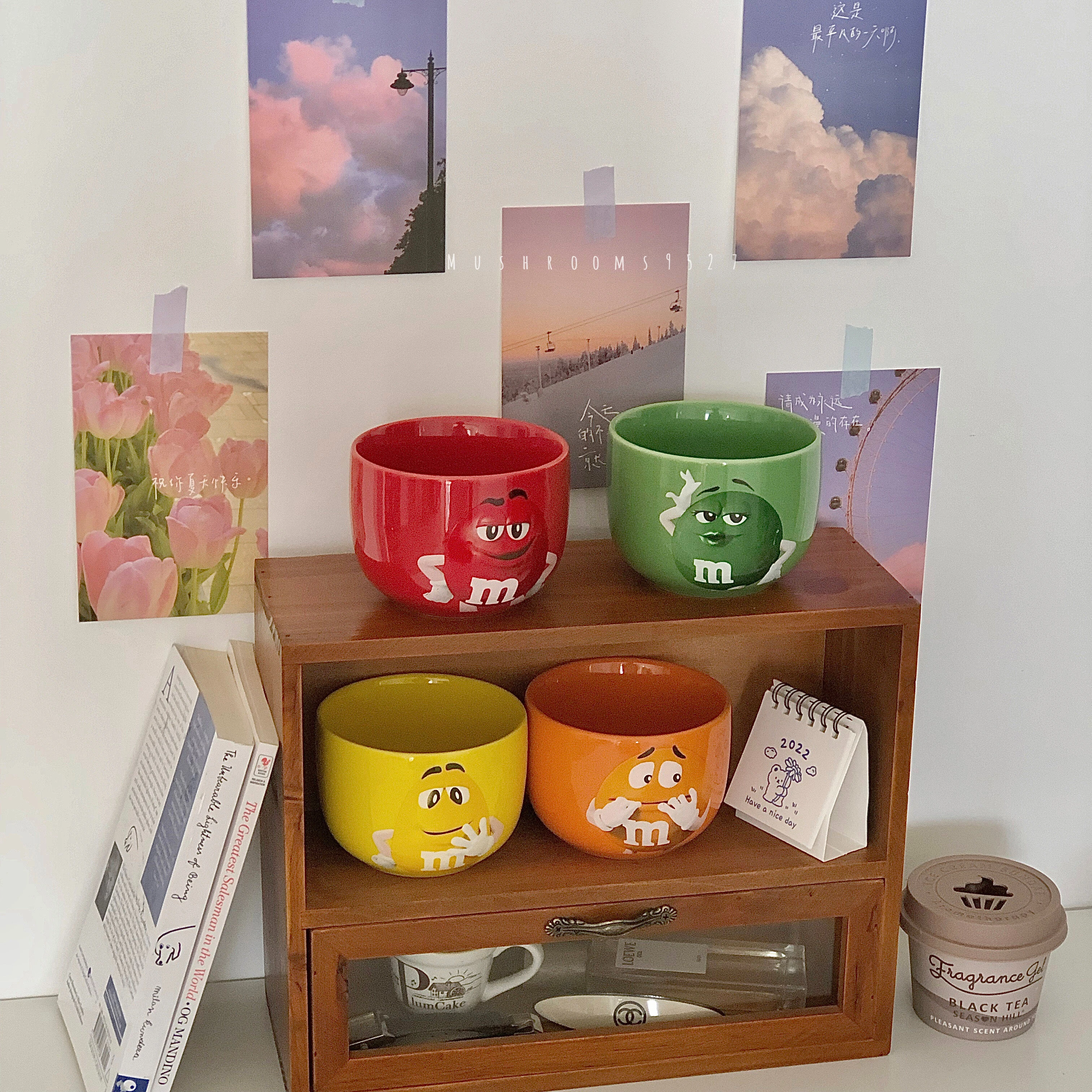 

Mushrooms 9527 Super Cute MM Beans Netflix Children's Bowl Fresh Bowl High Value Ceramic Breakfast Bowl Cartoon Bowl Cup