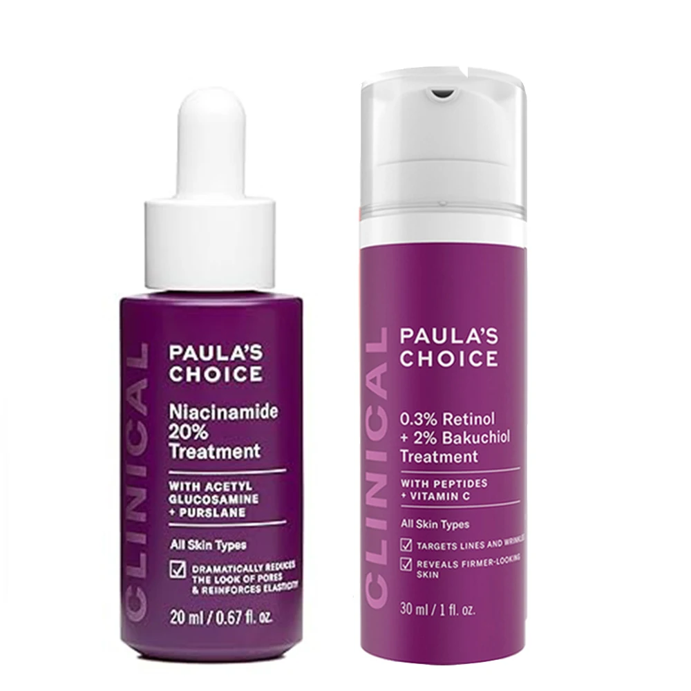 

2PCS Paula’s Choice Advanced Pore Perfecting Kit 0.3% Retinol And Niacinamide 20% Treatment Serum