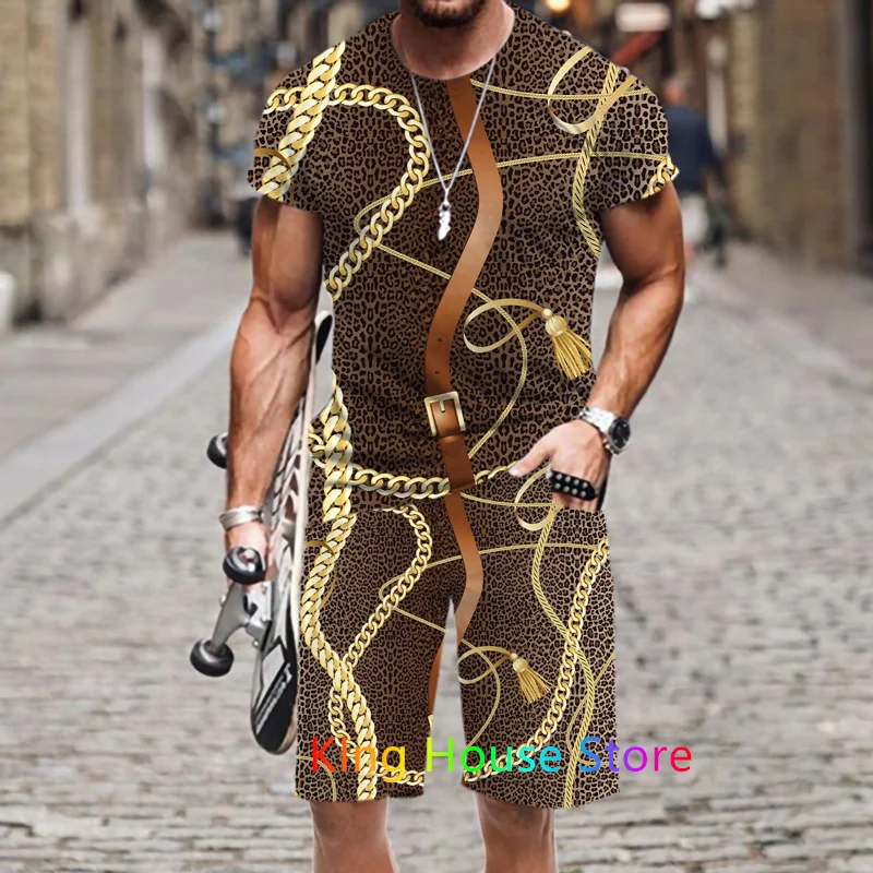 Men Luxury Clothes Set Tracksuit 2 Piece Set 3D Print Outfit Jogging Set Fashion Trend Streetwear Casual Male Sportwear Suits