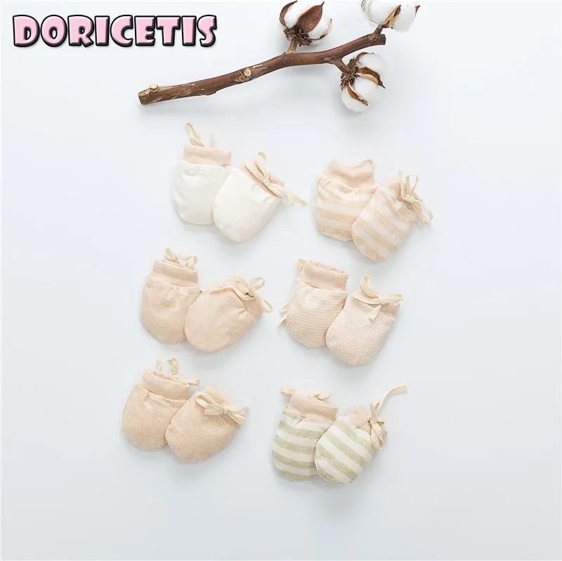 

Детские перчатки из натурального хлопка, зимние теплые перчатки для защиты лица от царапин, детские защитные варежки против съедания пальц...