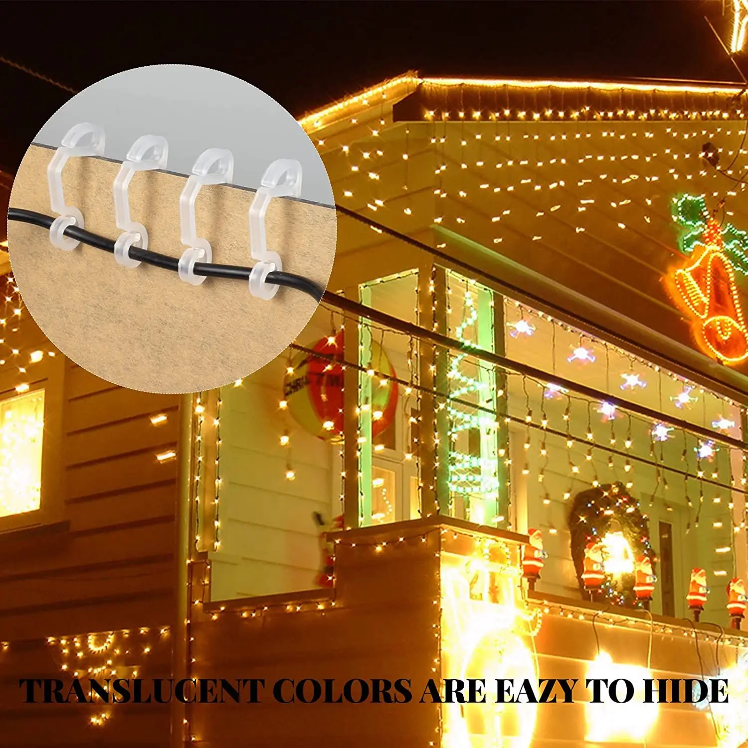 120 упаковок зажимов для рождественских светильников на открытом воздухе -