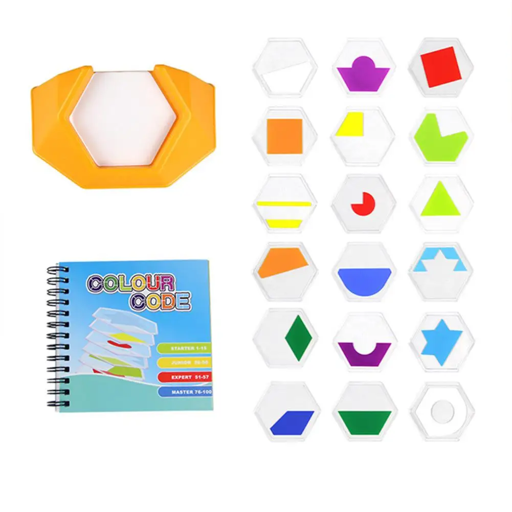

Отличная игра-головоломка Tangram с цветным кодом 100, игрушка-головоломка для детей, навыки развития логики