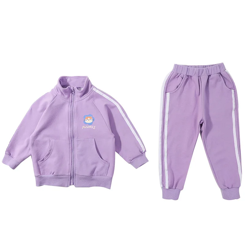 

1-7Year Girl Clothes Sport Suit Casual Kid Outfit Fall Long Sleeve Zipper Sweatshirt Pant 2Pcs Set Baby Boy Tracksuit Child A517