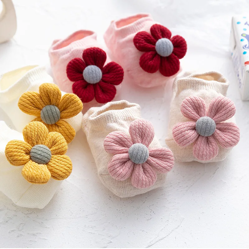 

1pairs Korean Kawaii Floor Socks Bow Floral Cotton Rubber Anti-slip Boat Socks for Newborn Infant Toddle Baby Boys Girls Socks