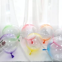 10pcs 18 inch double color crystal bubble balloons round bobo transparent balloon wedding birthday party helium inflatable decor
