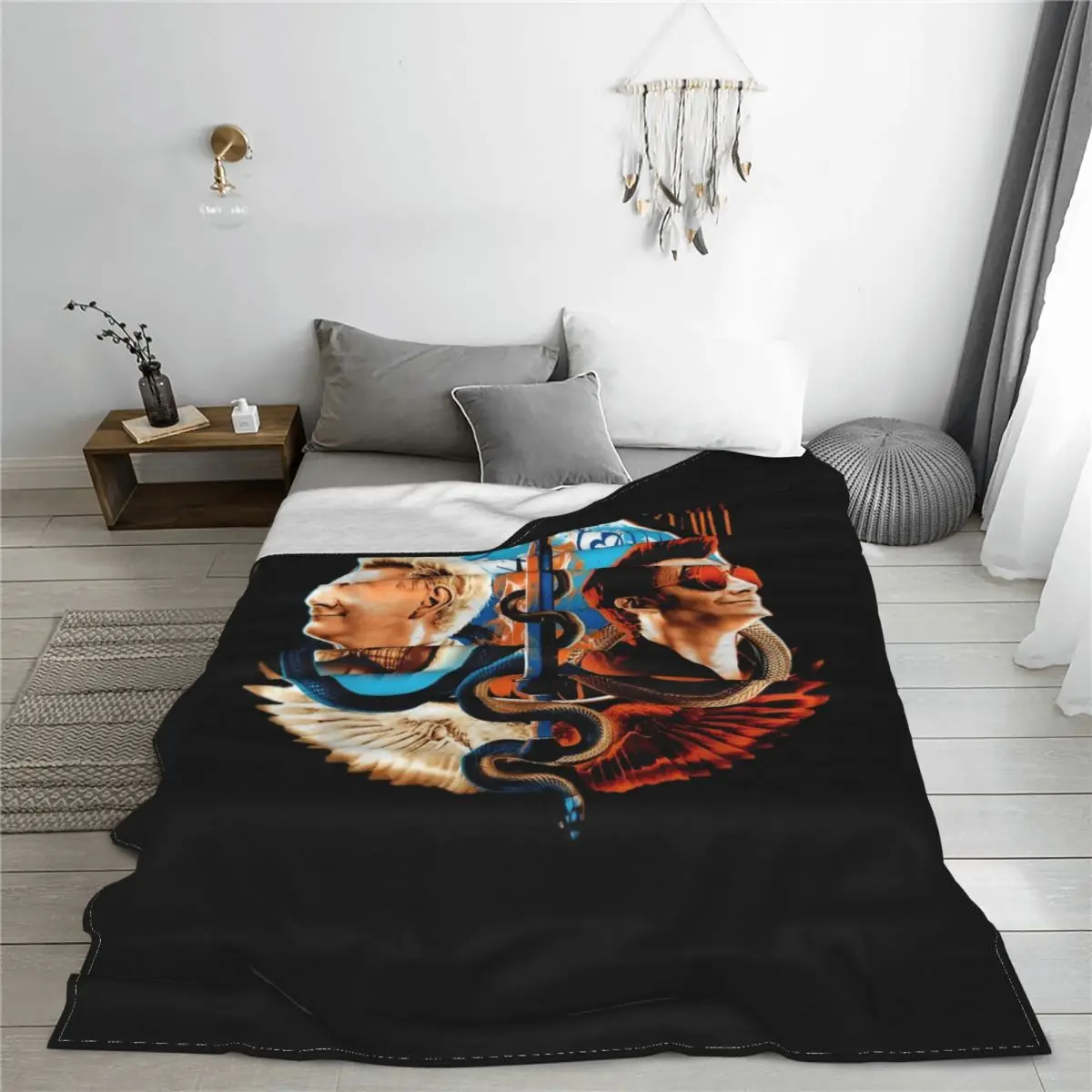 Фланелевое Одеяло Good Omens одеяло Aziraphale для кровати автомобиля теплое плюшевое