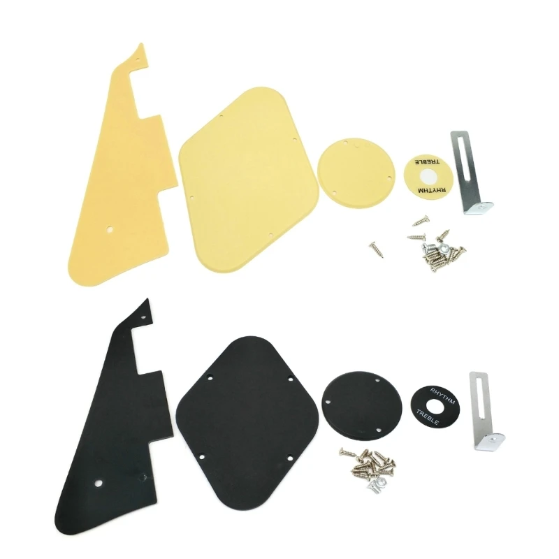 

1Ply Black/Yellow Electric Guitar Pickguard Pick Guard Scratch Plate with Bracket and Screws for LP Style Guitar Parts