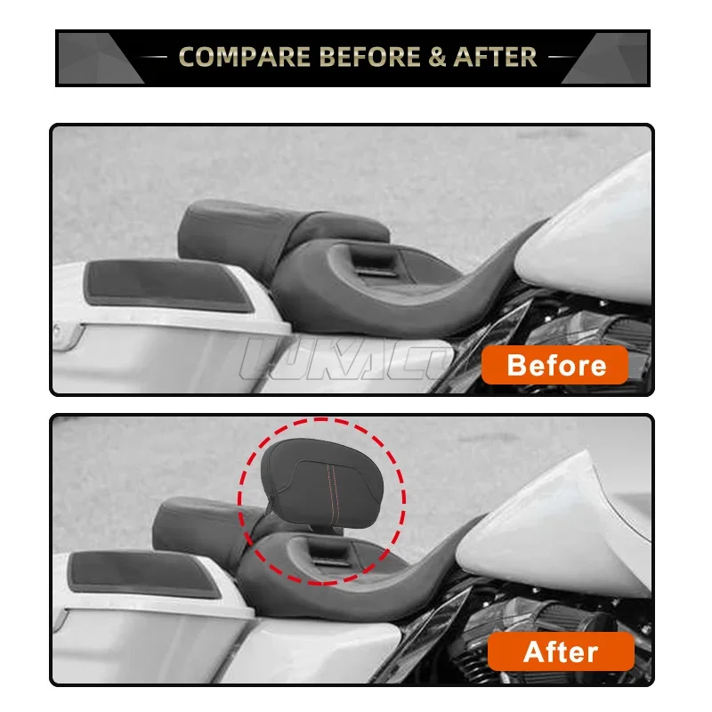 Спинка для мотоцикла Сисси-бар оранжевая Передняя подкладка водителя Harley Touring Road