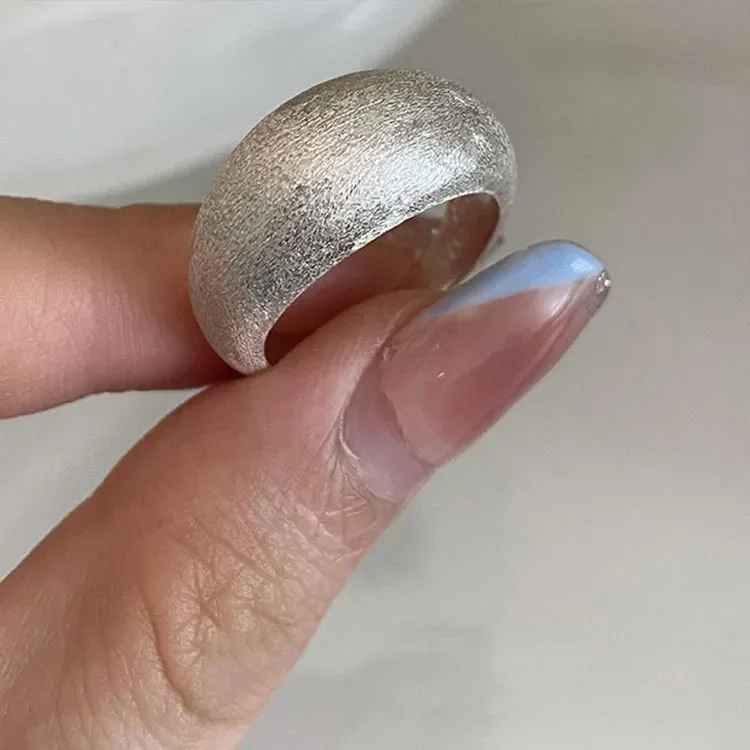 Кольцо из чистого серебра S925 с матовым покрытием для женщин модный