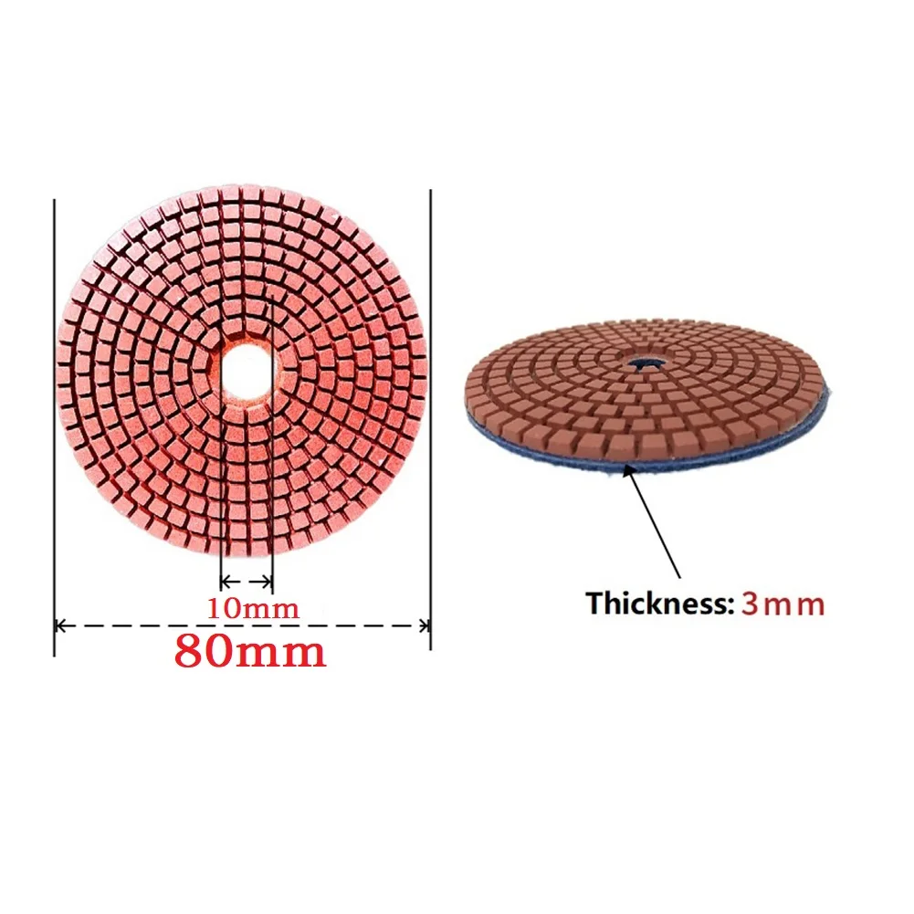 

1 Pc 3inch 80mm Polishing Pad Dry/wet Diamond Grinding Discs 50-3000 Grit For Granite Polishing Angle Grinder Accessories