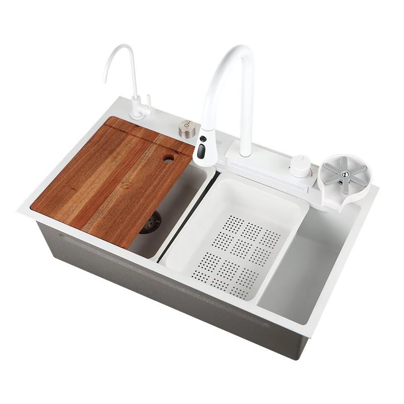 Белый цвет многофункциональные смесители для кухни Водопад с левым сливным