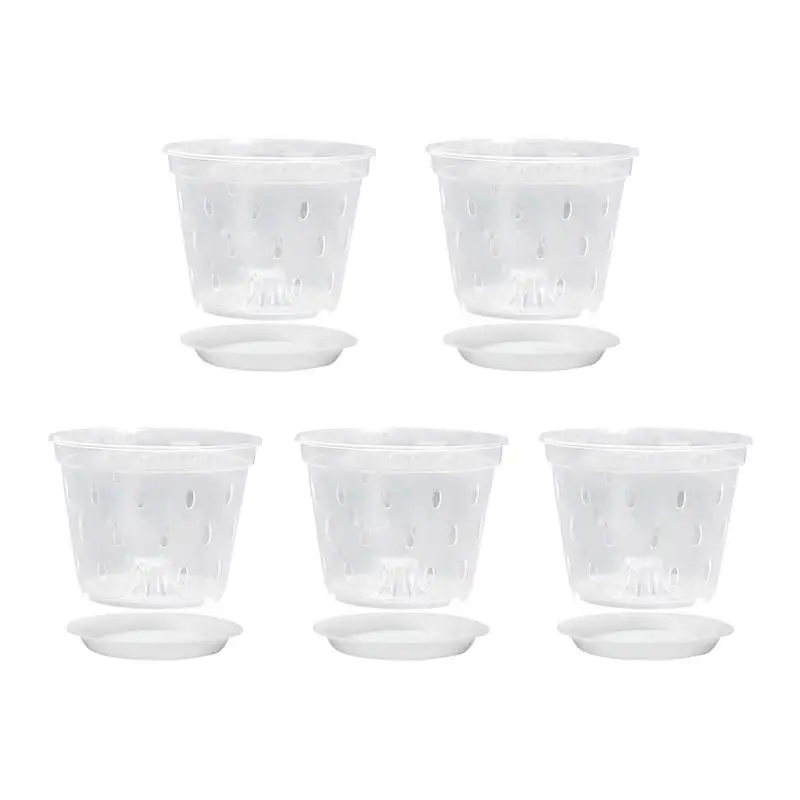 

Outdoor Flower Pots For Patio 5pcs Garden Transparent Nursery Pots With Drainage Hole Outdoor Planting Accessories For For