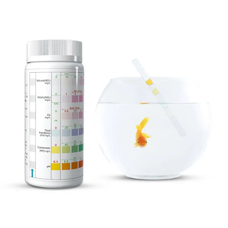

100pcs 6-in-1 Water Quality Test Strips For Checking Water Quality Test Aquarium Fish Tank Pool Water Condition Test Strip Kit