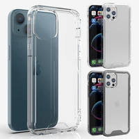 for iphone 11 12 13 pro max mini case cover transparent clear hard plastic back casing soft silicon anti crack scraches