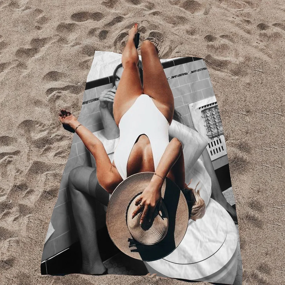 A-Angelina J-Jolie винтажные большие пляжные полотенца из микрофибры быстросохнущее