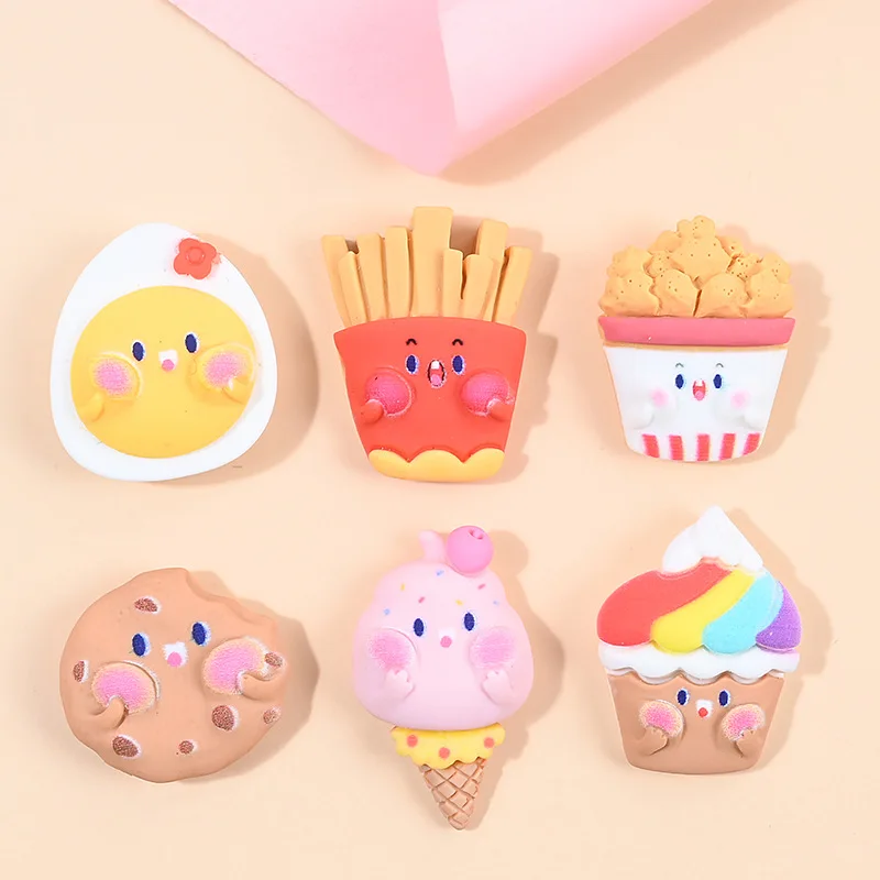 

10Pcs Cute French Fries Flat Back Resin Cabochons Scrapbooking DIY Jewelry Craft Decoration Accessories 24mm Resin Chips Charms