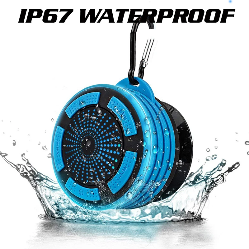 

Outdoor Portable Wireless Bluetooth Speaker Waterproof Shower Speakers Subwoofer With Colorful Light Mini Soundbar