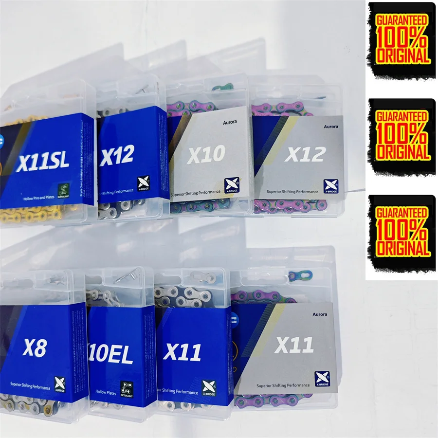 Фото Цепи для велосипедов X9 X10 X11 X12 Chain EL SL, золотые/серебряные, 9/10/11/12 скоростей, для шоссейных и горных велосипедов. №2