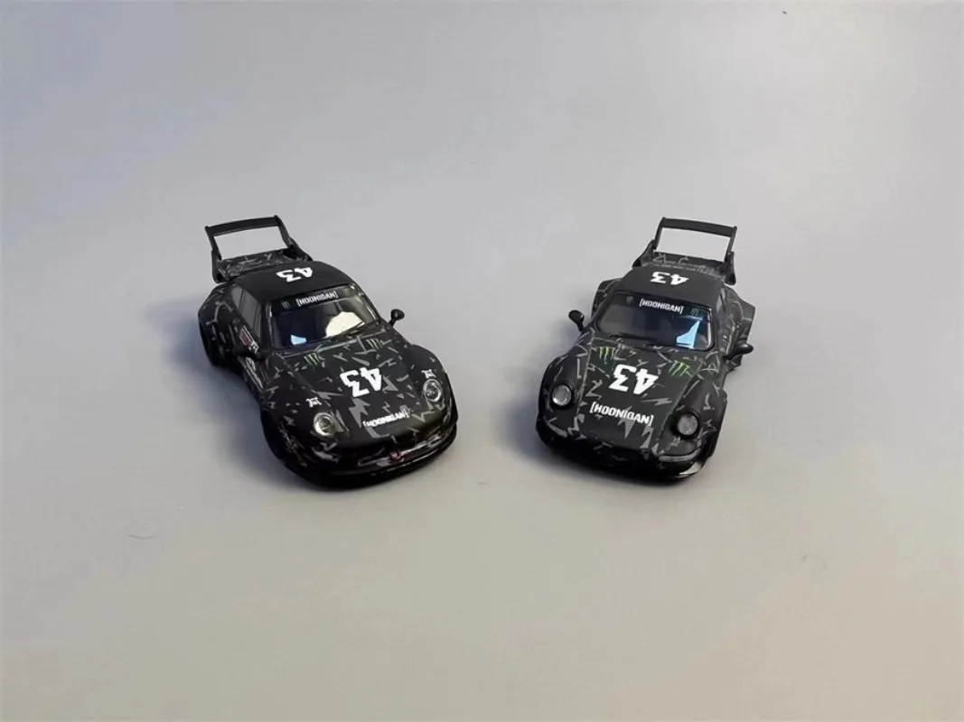 Модель литая автомобиля Flame модель Porsche RWB 964 993 из сплава Коллекционная дисплей