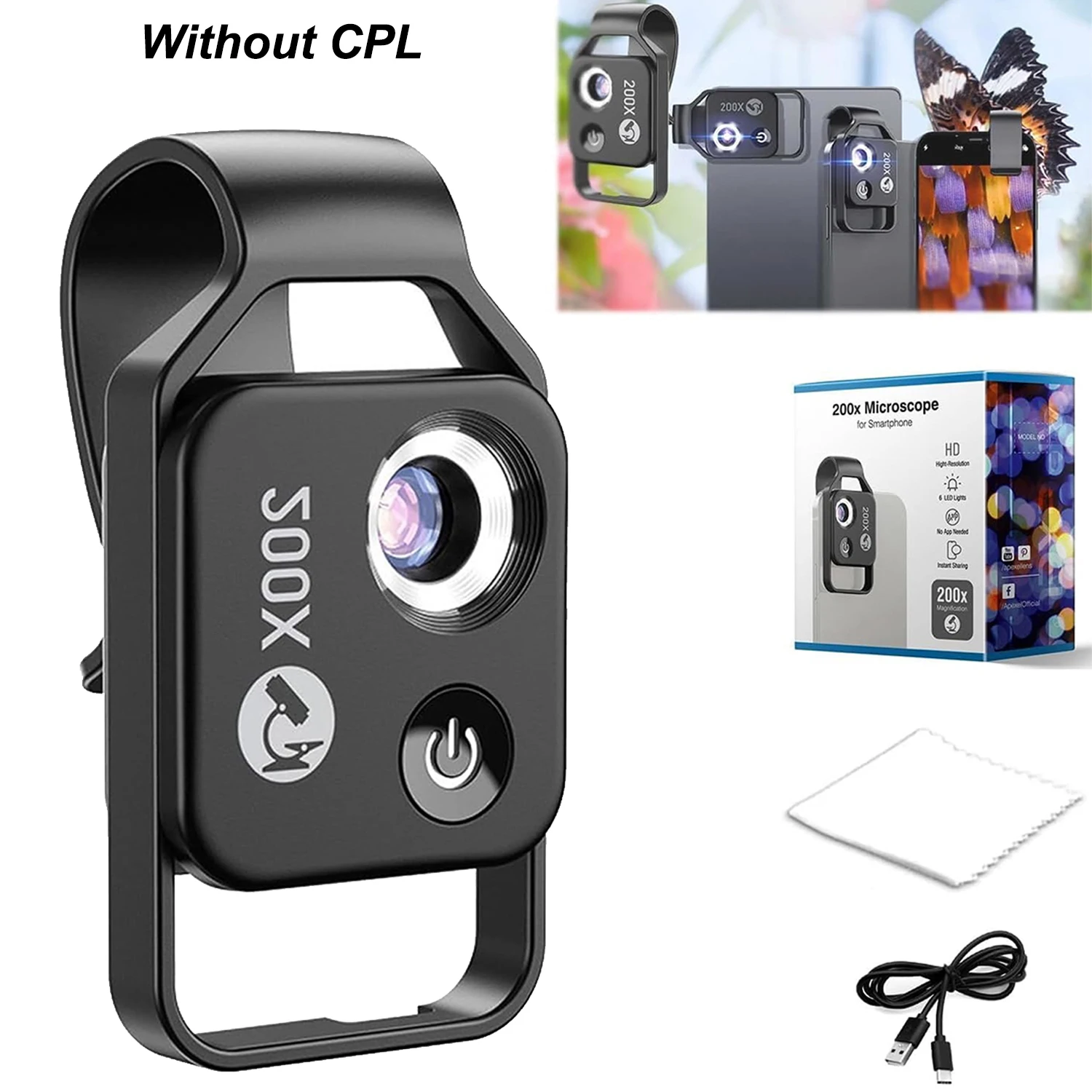 Портативный цифровой мини-микроскоп со светодиодной подсветкой и универсальным