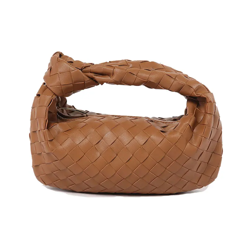

Soft Cowhide Leather Woven Bag Handmade Luxury Handle Handbag 100% Genuine Leather Brand Designer Shoulder Bag Cute Evening Bag