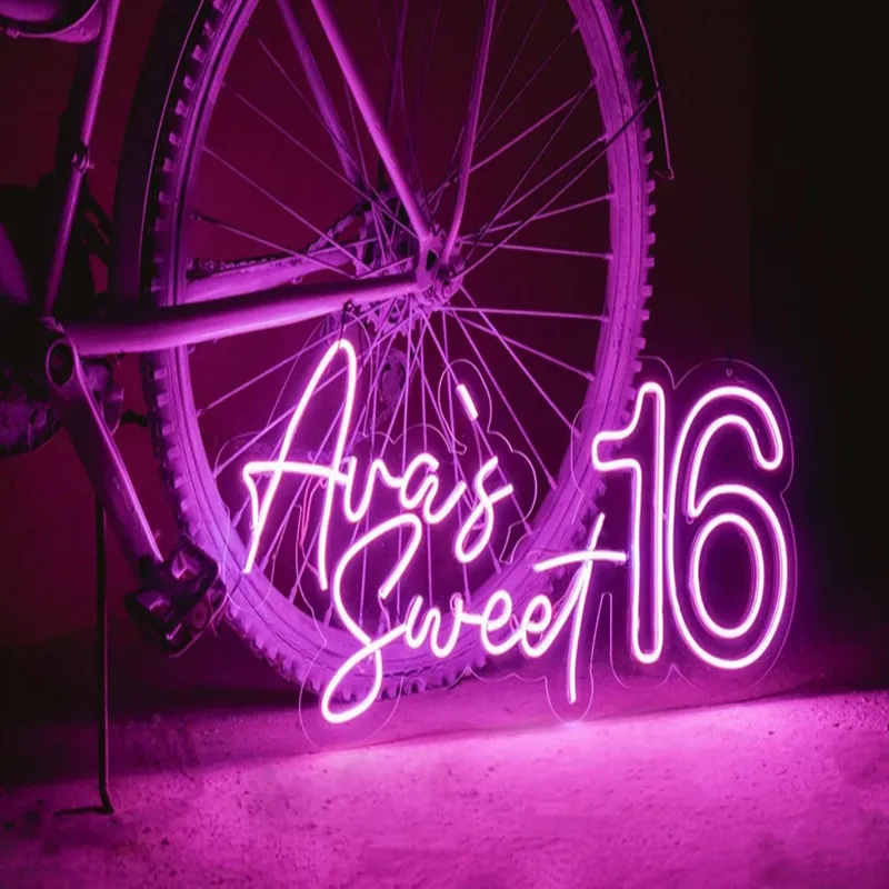 Sweet 16 Neon Sign, Personalized Birthday Party Neon Sign,Sweet 16 DecorBirthday Party Bestfriend Birthday Gift
