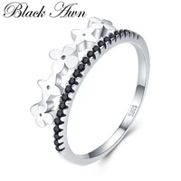 black awn silver color ring female bague plum blossom trendy rings for women girls gift g070