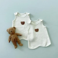 baby toddler sleeping bag cotton gauze sleeveless vest anti kick spring sleep sack for newborn baby girl boy sleeping gowns