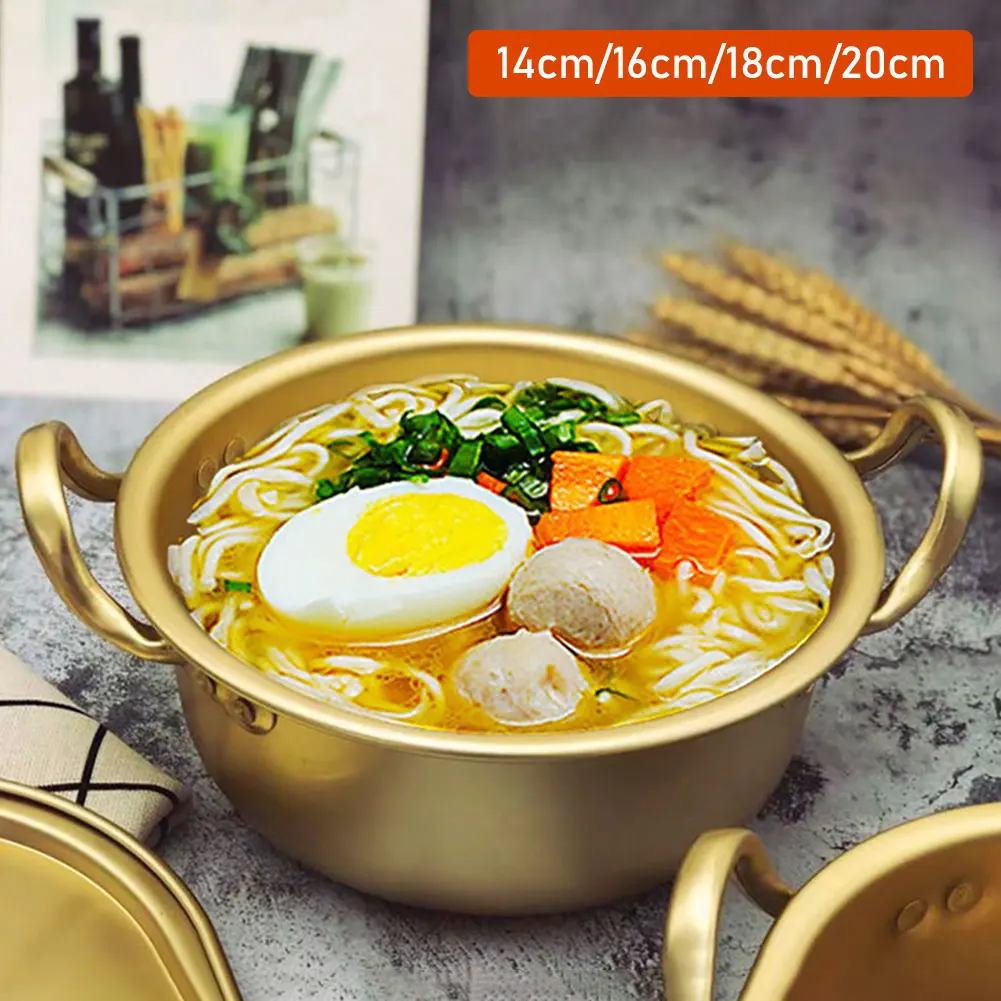 

Korean Kitchen Fast Noodles Cookware Noodles Cooking Soup For Aluminum Ramen Egg Milk Heating Lid Pot With Soup Pot Pot