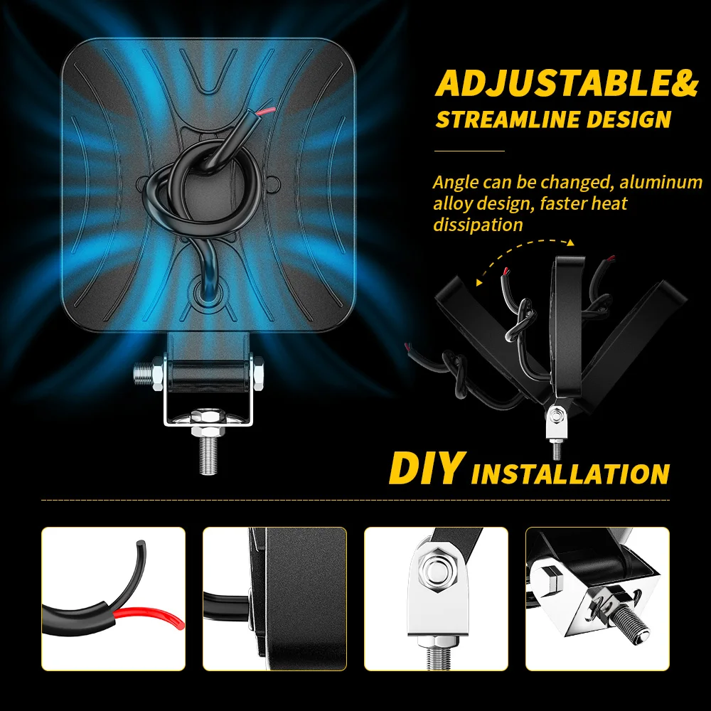Мини-квадратный 3-дюймовый Автомобильный Рабочий Фонарь 28 Светодиодов Высокая