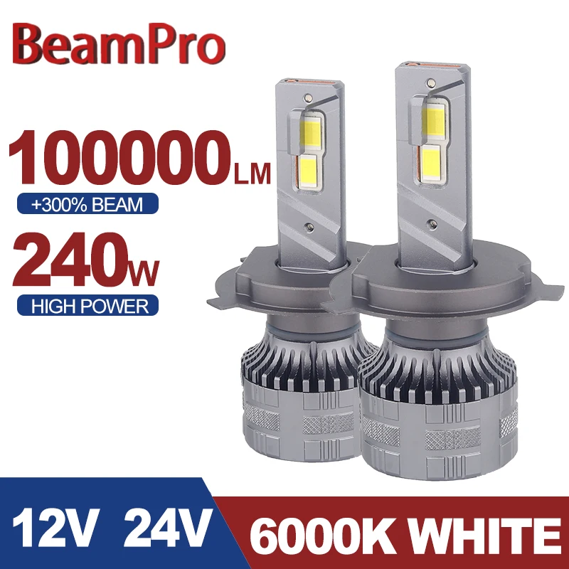 

Лампа для автомобильных фар H4, H7, H9, H8, H11, 9005, 9006, HB3, HB4, 9012 HIR2, 240 Вт, 6000 лм, K