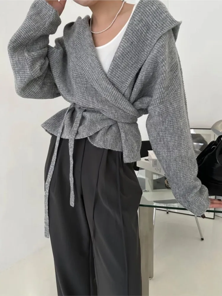 

Осенние толстовки, вязаный кардиган, Женский Повседневный корейский Свободный укороченный кардиган, Модный женский свитер с длинным рукавом, пальто 2023