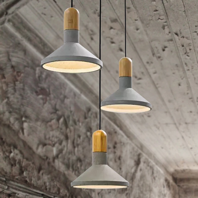 Дизайнерский промышленный бетонный подвесной светильник для обеденного стола