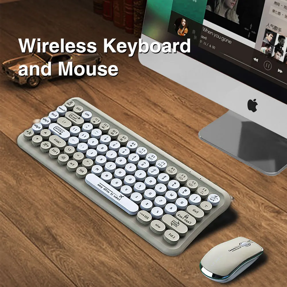 

2.4G Wireless keyboard and Mouse Set 85 Keys Windows Mac Win XP Win 10 For Home Offices Computer Laptop