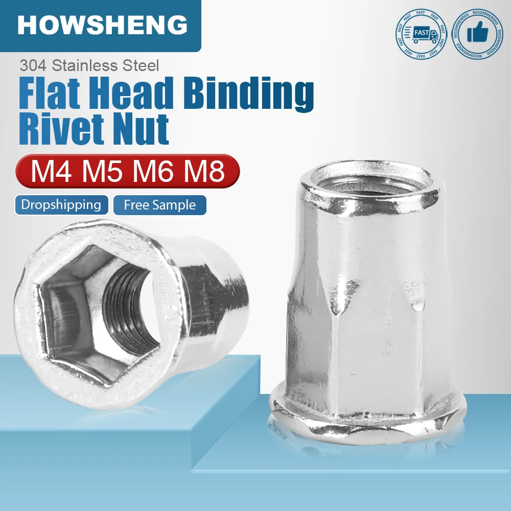 

HOWSHENG Гайки-заклепки из нержавеющей стали M4 M5 M6 M8
