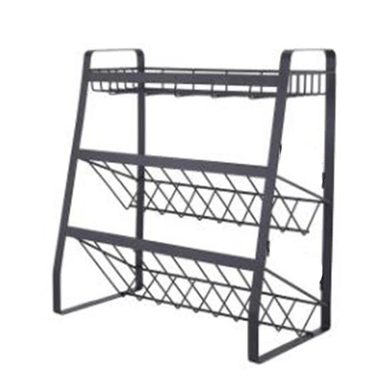

JFBL Hot Spice Rack Three-Layer Seasoning Rack Kitchenware Holder Table Top Organizer Iron Kitchen Supplies Detachable