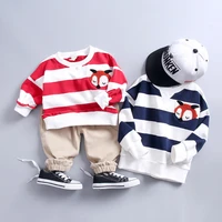 childrens spring clothing suits boys and girls clothing cartoon striped sweater size childrens baby sports clothes