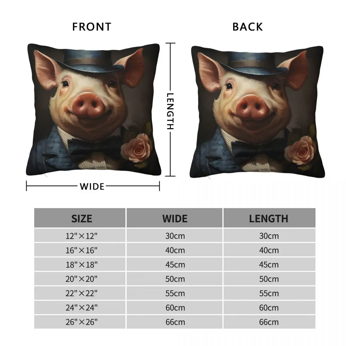 Свинья Портрет Даппер Животное Искусство Наволочка
