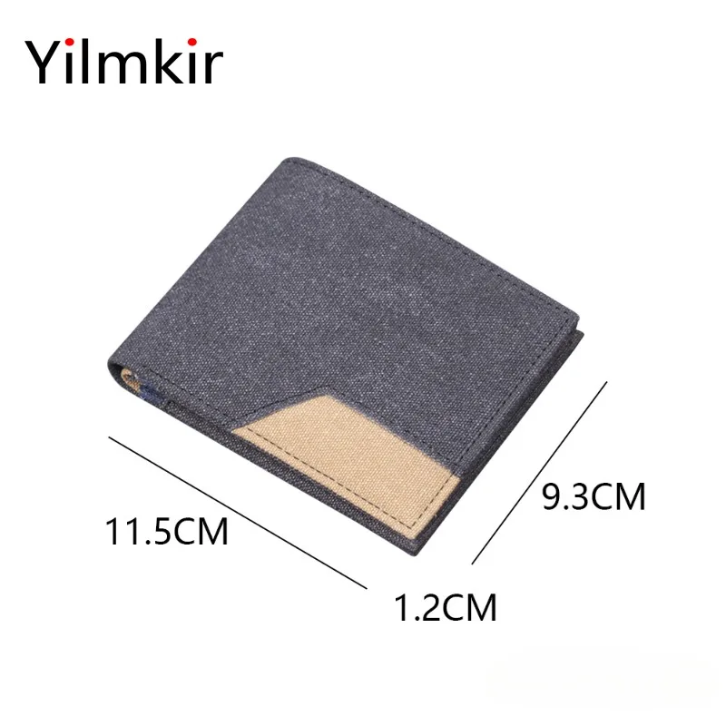 Мужской Парусиновый Джинсовый Короткий Кошелек Стильный Модный С Несколькими