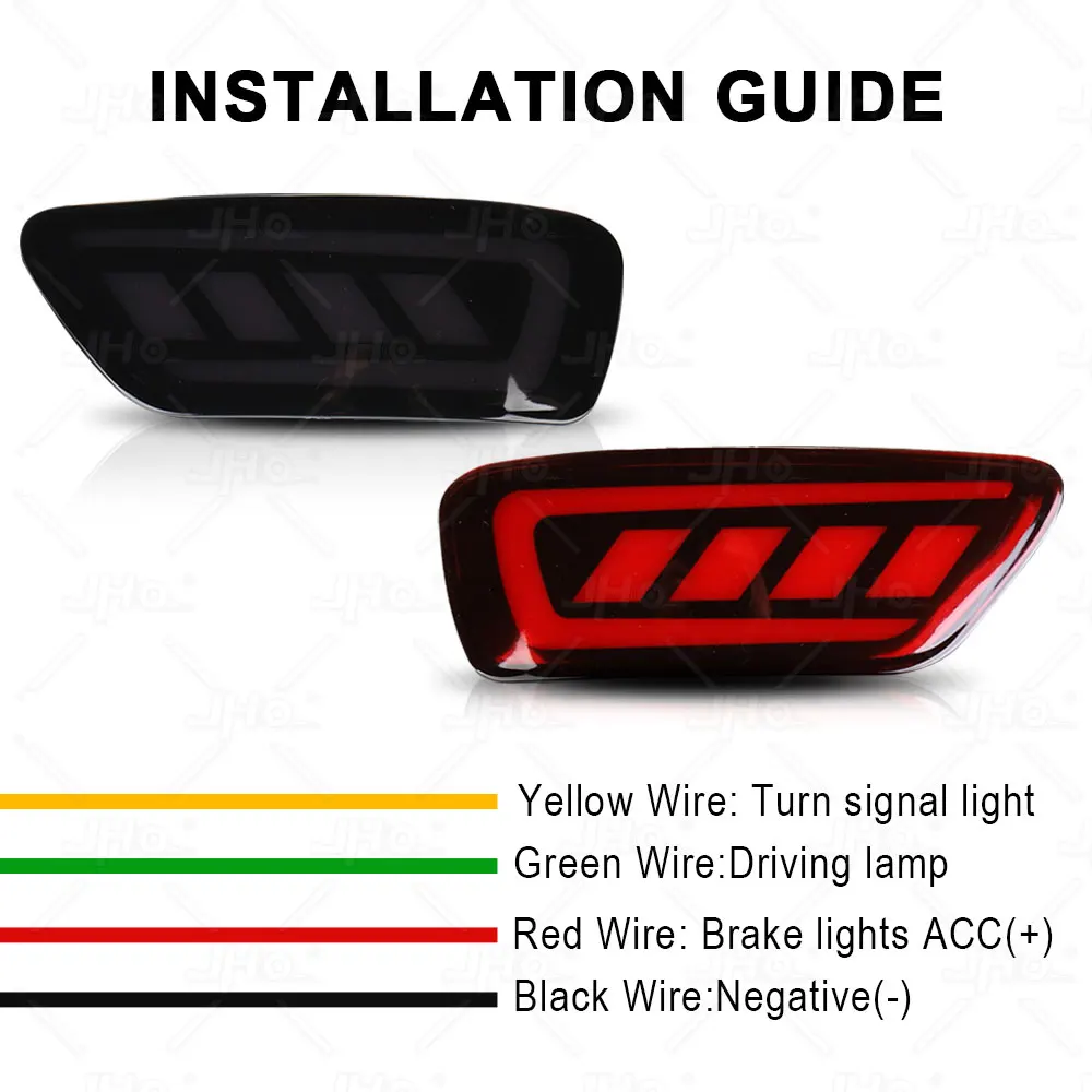 JHO светодиодный ная противотуманная фара для заднего бампера сменный комплект