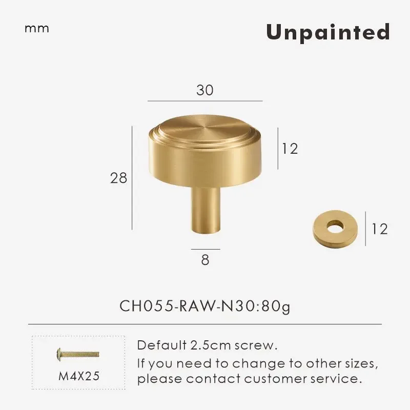 Ручки для шкафов Nurlin из необработанной латуни