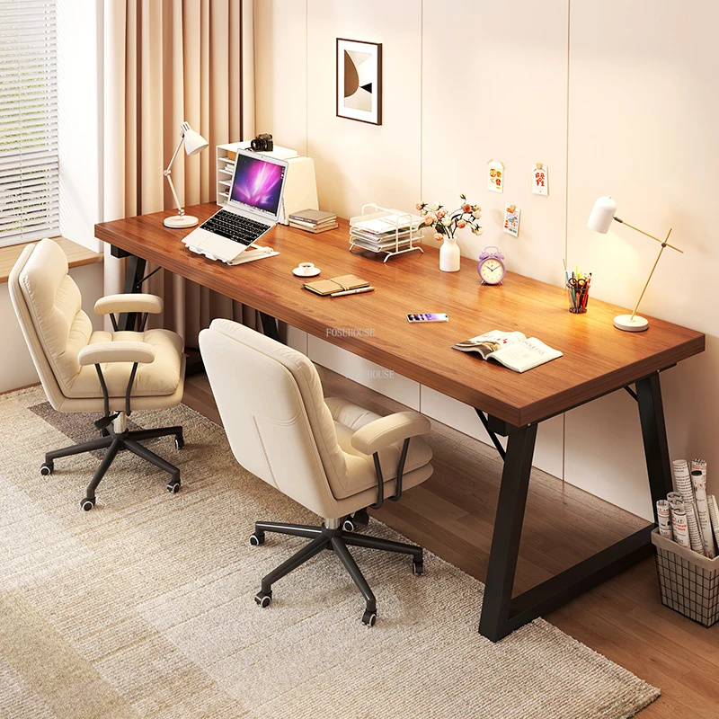 

Modern Wooden Computer Desks Nordic Office Furniture Rectangular Table Home Desktop Gaming Desk Simple Bedroom Student Iron Desk