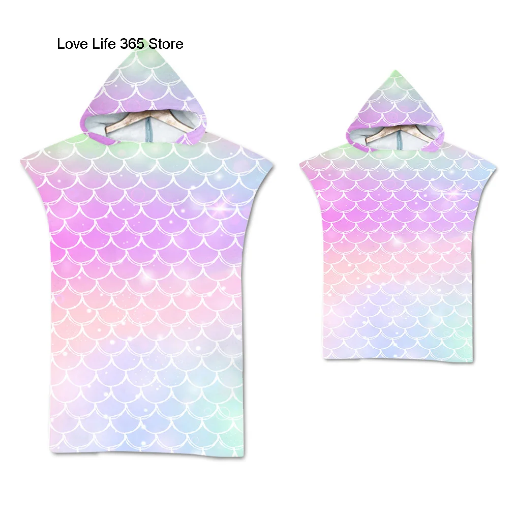 Пляжное полотенце из микрофибры с радужной шкалой Быстросохнущий плащ капюшоном